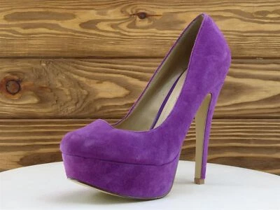 Tacón plataforma Aldo talla 36 gamuza púrpura ancho M Foto 1 de 4