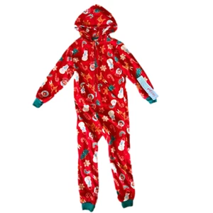 New Christmas Sleepwear Pajama Zip Up One Piece size XS 4/5 - Picture 1 of 6