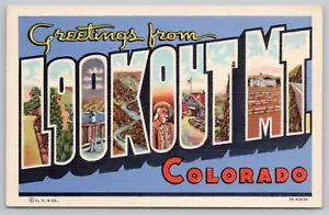 Anni '40 - Vedetta Mt. Colorado - Cartolina grande lettera di auguri in lino non spedita - Foto 1 di 5