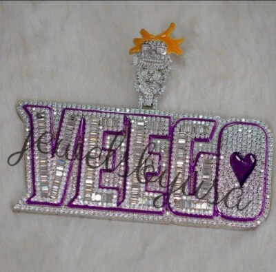 Men's 3.1ct Baguette Cubic Zirconia Custom Enamel Pendant 925 Silver - Image 1 of 4