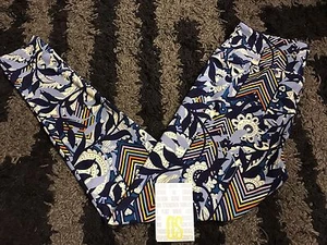 LuLaRoe Leggings One Size OS Shades of blue vine & arrow arrows floral paisley - Picture 1 of 7