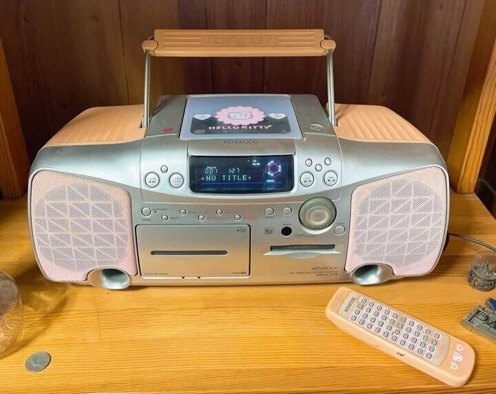 KENWOOD Hello Kitty MDX-E3 CD MD Radio Player Sanrio Pink AC 100V 32W - Image 1 of 4