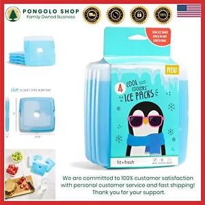 Keep Drinks Cold: 4pk Slim Blue Ice Packs - Perfect for Any Outdoor Adventure - Picture 1 of 9