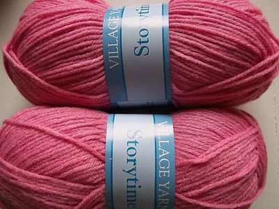 Village Yarn Storytime hilo bebé, chicle (rosa), lote de 2 (214 yardas cada uno) Foto 1 de 2