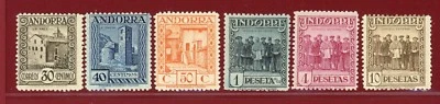 Sp. Andorra 1929 #18/24(6), Key Values, Mint, NH, Approx., SCV $700.+ - Image 1 of 2