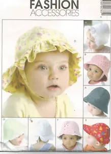 4478 McCalls Sewing Pattern Infants Hats Baby Bonnets UNCUT Toddler - Picture 1 of 4