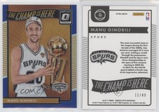 2016 Panini Donruss Optic The Champ is Here Blue Prizm /49 Manu Ginobili #12 HOF