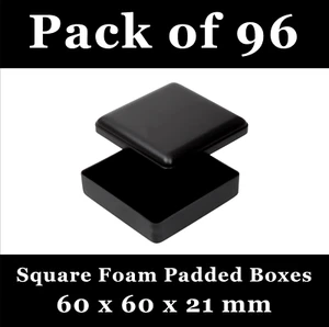 96x Square Jewellery Gift Boxes For Pendant Earrings Necklace Foam Padded - Picture 1 of 1