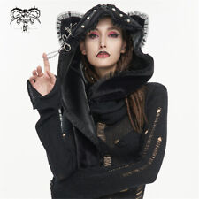 Devil Fashion Black Gothic Punk Rivet Cute Cat Ear Winter Warm Earflap Hat