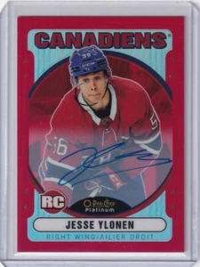 2021-22 OPC Platinum Retro Rainbow Red Auto Rookie #R-87 Jesse Ylonen Canadiens - Picture 1 of 2