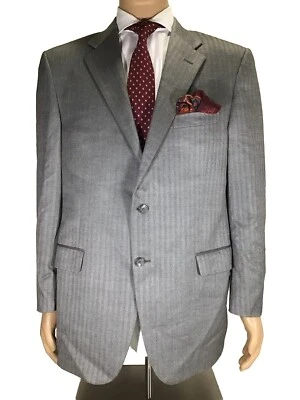 Hickey Freeman Men's Wool/Silk Gray/Silver Striped Sport Coat Blazer Sz 42R - Image 1 of 4