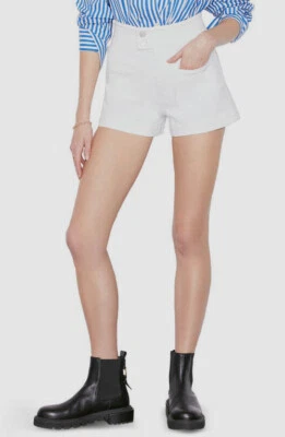 Pantalones cortos de mezclilla elásticos Le Hardy de cintura alta blancos con marco de $200 para mujer talla 32 Foto 1 de 2