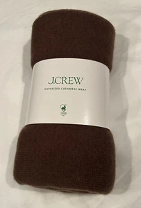J CREW Oversized Cashmere Travel Wrap in Dark Walnut 79"L x 33"W NWT $198 K2532 - Picture 1 of 4