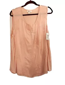 Style & Co Embroidered Sleeveless Blouse Shirt Top Blush Pink Size XL NWT - Picture 1 of 4