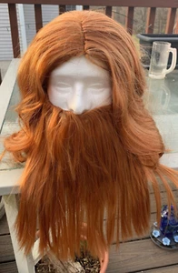 Mens Wig and Beard Lord of the Rings Dwarf Viking Cosplay Costume - Picture 1 of 8