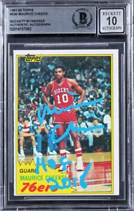 76ers Maurice Cheeks "HOF 2018" Signed 1981 Topps #E90 Card Auto 10! BAS Slabbed - Picture 1 of 2
