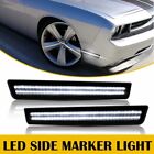 For 2015-2020 Dodge Challenger Front Bumper Side Marker Lamps Lights Smoked Lens
