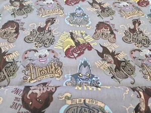 Disney Villains Chalk Cotton Fabric Disney Spring By the Yard - Picture 1 of 4