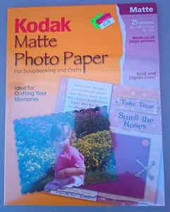Neu Kodak mattes Fotopapier Scrapbooking Fotografie Handwerk 25 Blatt 8,5"x11" - Bild 1 von 5