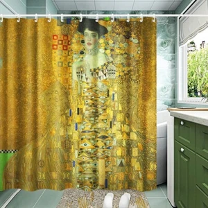 72"×72" Bathroom Shower Curtain Set with Hooks Adele Bloch Bauer by Gustav Klimt - Picture 1 of 7