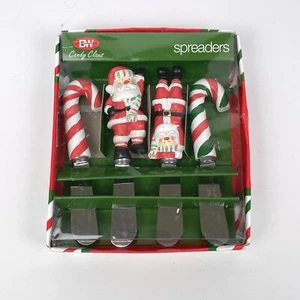 Boston Warehouse Candy Claus Spreaders 4pc Set Stainless Christmas Santa - Picture 1 of 7