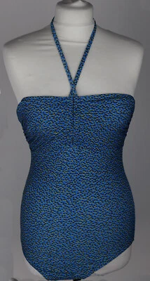 Womens NEXT Yellow Blue Swimming Costume Size 10                              zz - Image 1 of 4