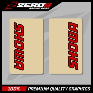 SHOWA UPPER FORK DECALS MOTOCROSS GRAPHICS MX GRAPHICS CLEAR RED - Picture 1 of 1