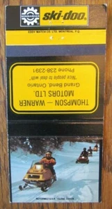 LIBRO DE CERILLAS DE NIEVE: DISTRIBUIDOR SKI-DOO THOMPSON WARNER (GRAND BEND, ONTARIO) -E21 - Imagen 1 de 3