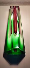Glasvase Vase facettiert EXBOR Pavel Hlava Facette rosa-grün CZECH Glass