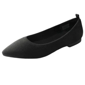 Burudani Women's Black Pointed Toe Flat Shoes Removable Ankle Strap Size 10 - Picture 1 of 15
