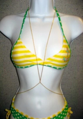 Gold Plated Necklace Body Chain Sexy Shoulder Necklace Hip Chain Jewelry _ BC-05 - Image 1 of 4