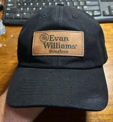 Evan Williams 波旁威士忌自 1783 年以来黑色和皮革绑带棒球帽 #QP — 第 1/3 张图片