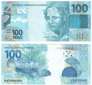 2020 BRAZIL Brasil 100 Reais P257f UNC Banknote - Picture 1 of 1