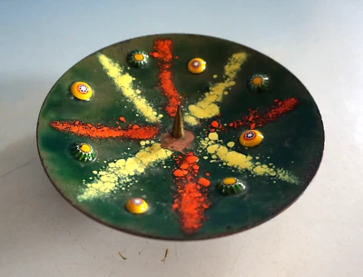 Vintage Leuchter Kerzenhalter Kerzenleuchter Kupfer Emaille 70er (F024-1733) - Bild 1 von 2