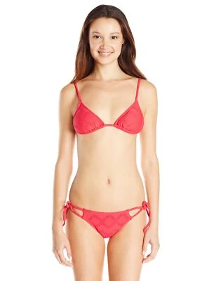 Top de Biquíni Roxy Junior's Lacy Days Slide Tri, Lacy Days/Sunset Vermelho, M - Imagem 1 de 3