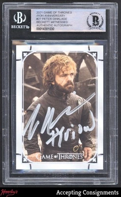 Juego de Tronos 2021 Iron Anniversary autógrafo Peter Dinklage BGS AUTÉNTICO AUTO Foto 1 de 2
