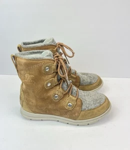 Sorel Explorer Joan Stiefel Damen US 7 EU 38 hellbraun grau Schnürstiefel Winterstiefel - Bild 1 von 9