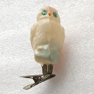 Vintage Glass Christmas USSR Ornament Antique Xmas Fir-Tree Decoration Old Owl - Picture 1 of 5