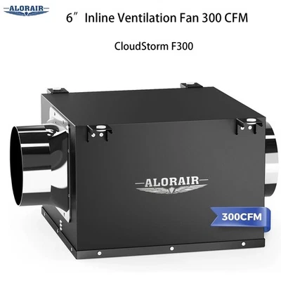 ALORAIR 6″ Inline Bathroom Basement Exhaust Fan 300 CFM Kitchen Ventilation Fan