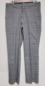 JF J. J Ferrar Mens Slim Fit Dress Pants Slacks Gray Plaid 30 x 30 - Picture 1 of 7