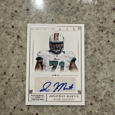 2012 Panini National Treasures Rookie /99 Jonathan Martin #245 Rookie Auto RC - Image 1 of 3