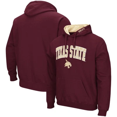 Men's Colosseum Maroon Texas State Bobcats Arch and Logo Pullover Hoodie - Image 1 of 3