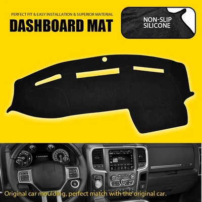 Para Ram / 2011-2018 2010 1500 Dodge Ram tablero 2500 3500 cubierta tablero alfombrilla negro Foto 1 de 4