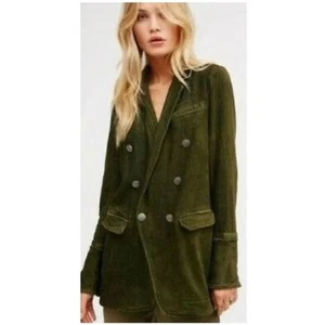 Free People Blazer Womens XS Military Boho Grunge Whimigoth Punk Button Jacket - Picture 1 of 11