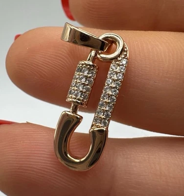 14ct Rolled Gold Pendant Novelty Paperclip Design Hallmarked 585RG Elegant Gift Foto 1 de 4