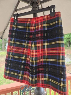 Minifalda J.Crew para mujer Lurex Stewart tartán mezcla de lana a cuadros talla 4 AGOTADA  Foto 1 de 4