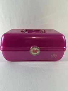 RETRO ~ Caboodles On-The-Go-Girl Classic Cosmetic Makeup Case Pink Shimmer Lips - Picture 1 of 16