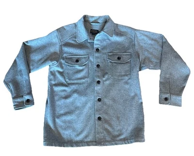 Pendleton Camisa Chaqueta Gris Lana Mezcla Cachemira Abotonada Manga Larga Para Hombre Grande Foto 1 de 4