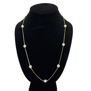Collar Napier imitación perla y cadena de cordón tono dorado 24 pulgadas - Imagen 1 de 10
