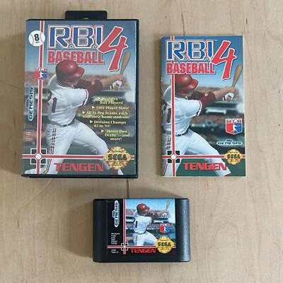 R.B.I. Baseball 4 (Sega Genesis, 1992) CIB Tested Works w/ Manual & Cartridge - Image 1 of 4